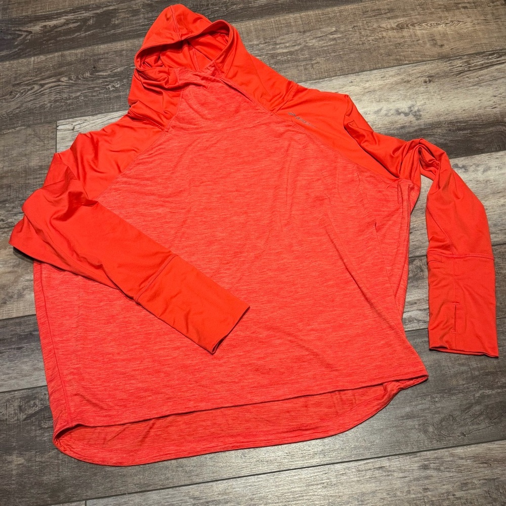Brooks Dash Hoodie Womens M Running Jogging Activewear Pink Red Thumb Holes